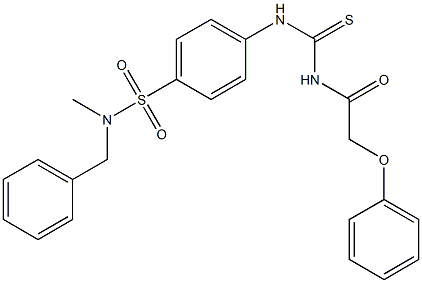 N-benzyl-N-methyl-4-({[(2-phenoxyacetyl)amino]carbothioyl}amino)benzenesulfonamide 结构式