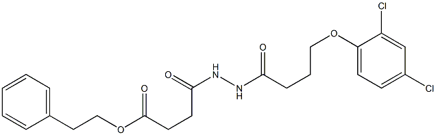 phenethyl 4-{2-[4-(2,4-dichlorophenoxy)butanoyl]hydrazino}-4-oxobutanoate 结构式