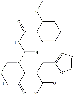 tetrahydro-2-furanylmethyl 2-(1-{[(2-methoxybenzoyl)amino]carbothioyl}-3-oxo-2-piperazinyl)acetate 结构式