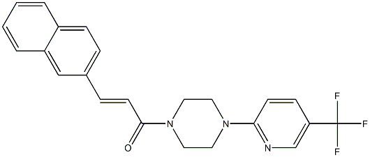 (E)-3-(2-naphthyl)-1-{4-[5-(trifluoromethyl)-2-pyridinyl]piperazino}-2-propen-1-one 结构式