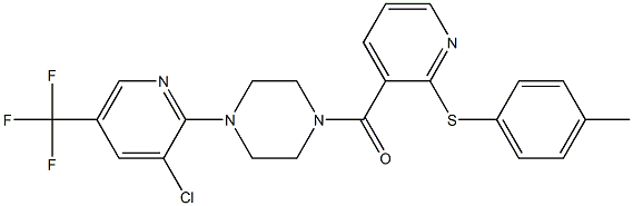 {4-[3-chloro-5-(trifluoromethyl)-2-pyridinyl]piperazino}{2-[(4-methylphenyl)sulfanyl]-3-pyridinyl}methanone 结构式