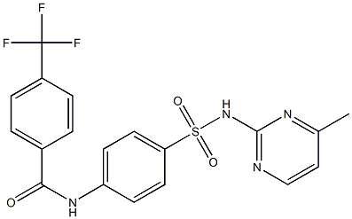 N-(4-{[(4-methyl-2-pyrimidinyl)amino]sulfonyl}phenyl)-4-(trifluoromethyl)benzenecarboxamide 结构式