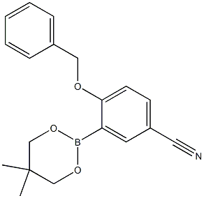 4-Benzyloxy-3-(5,5-dimethyl-1,3,2-dioxaborinan-2-yl)benzonitrile 结构式