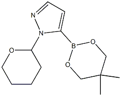 5-(5,5-Dimethyl-1,3,2-dioxaborinan-2-yl)-1-(tetrahydro-2H-pyran-2-yl)-1H-pyrazole 结构式