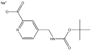 4-(BOC-氨甲基)吡啶-2-羧酸钠 结构式
