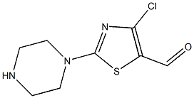 4-氯-2-(哌嗪-1-基)噻唑-5-甲醛 结构式