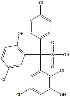 (4-Chlorophenyl)(3-chloro-6-hydroxyphenyl)(2,5-dichloro-3-hydroxyphenyl)methanesulfonic acid 结构式