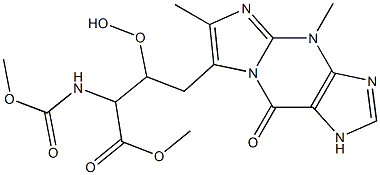 2-(Methoxycarbonylamino)-3-hydroperoxy-4-(4,6-dimethyl-9-oxo-4,9-dihydro-1H-imidazo[1,2-a]purine-7-yl)butyric acid methyl ester 结构式