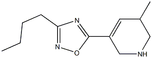 3-Butyl-5-[(1,2,5,6-tetrahydro-5-methylpyridin)-3-yl]-1,2,4-oxadiazole 结构式