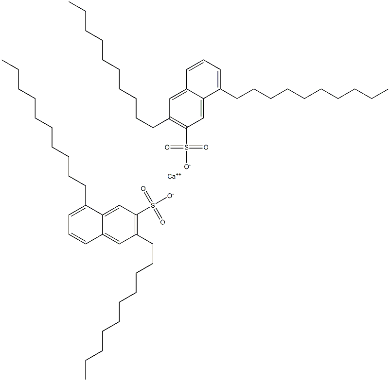 Bis(3,8-didecyl-2-naphthalenesulfonic acid)calcium salt 结构式
