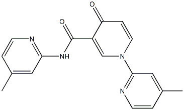 1,N-Bis(4-methyl-2-pyridinyl)-1,4-dihydro-4-oxopyridine-3-carboxamide 结构式