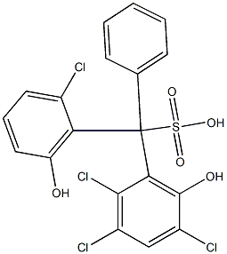 (2-Chloro-6-hydroxyphenyl)(2,3,5-trichloro-6-hydroxyphenyl)phenylmethanesulfonic acid 结构式