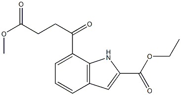 7-[3-(Methoxycarbonyl)propionyl]-1H-indole-2-carboxylic acid ethyl ester 结构式