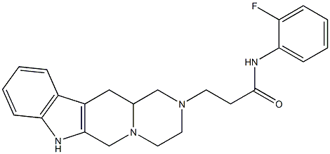 3,4,6,7,12,12a-Hexahydro-N-(2-fluorophenyl)pyrazino[1',2':1,6]pyrido[3,4-b]indole-2(1H)-propanamide 结构式