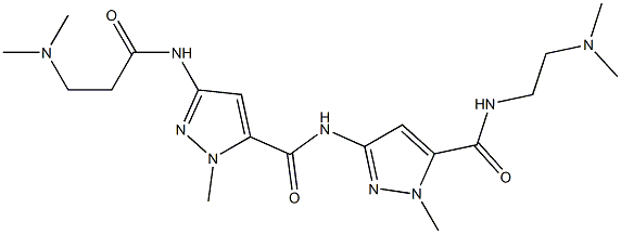 N-[2-(Dimethylamino)ethyl]-1-methyl-3-[[1-methyl-3-[(2-dimethylaminoethyl)carbonylamino]-1H-pyrazol-5-yl]carbonylamino]-1H-pyrazole-5-carboxamide 结构式