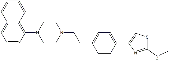 2-Methylamino-4-[4-[2-[4-(1-naphthalenyl)-1-piperazinyl]ethyl]phenyl]thiazole 结构式