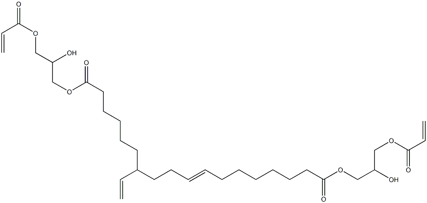 11-Vinyl-7-hexadecene-1,16-dicarboxylic acid bis(3-acryloyloxy-2-hydroxypropyl) ester 结构式