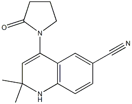 1,2-Dihydro-2,2-dimethyl-4-(2-oxo-1-pyrrolidinyl)quinoline-6-carbonitrile 结构式