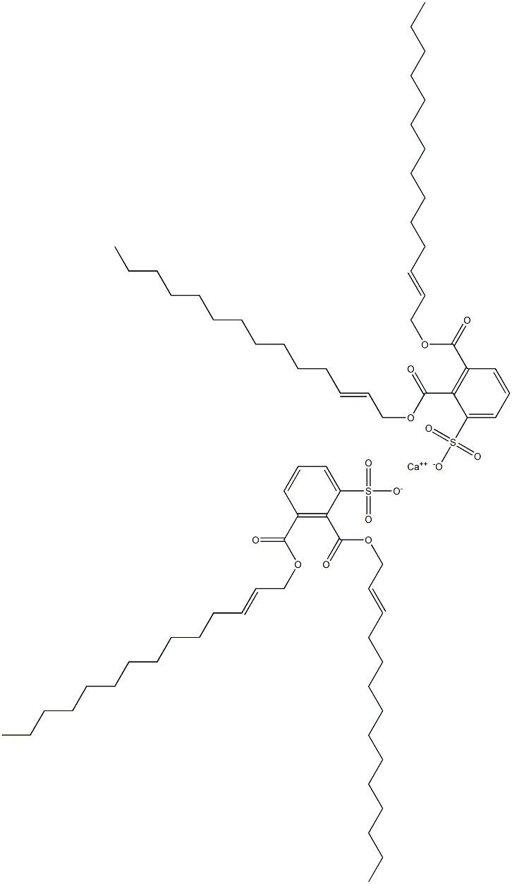 Bis[2,3-di(2-tetradecenyloxycarbonyl)benzenesulfonic acid]calcium salt 结构式