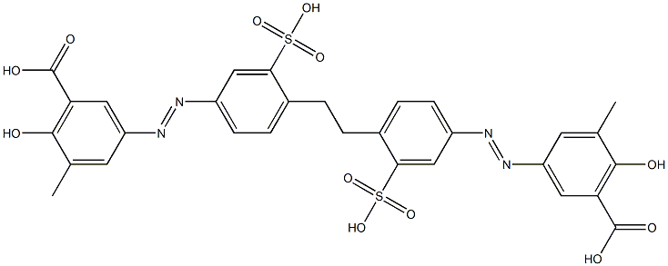 3,3'-[1,2-Ethanediylbis[(3-sulfo-4,1-phenylene)azo]]bis(6-hydroxy-5-methylbenzoic acid) 结构式