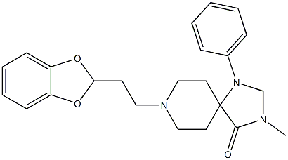 8-[2-(1,3-Benzodioxol-2-yl)ethyl]-3-methyl-1-phenyl-1,3,8-triazaspiro[4.5]decan-4-one 结构式