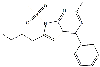 6-Butyl-7-(methylsulfonyl)-2-methyl-4-phenyl-7H-pyrrolo[2,3-d]pyrimidine 结构式