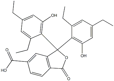 1,1-Bis(2,4-diethyl-6-hydroxyphenyl)-1,3-dihydro-3-oxoisobenzofuran-6-carboxylic acid 结构式