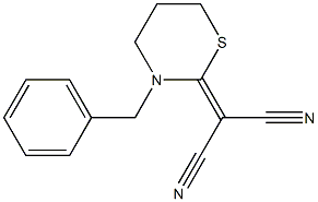 2-[Cyano(cyano)methylene]-3-benzyl-3,4,5,6-tetrahydro-2H-1,3-thiazine 结构式