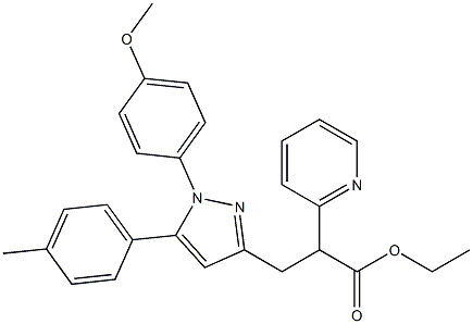 2-(2-Pyridinyl)-3-[[1-(4-methoxyphenyl)-5-(4-methylphenyl)-1H-pyrazol]-3-yl]propanoic acid ethyl ester 结构式