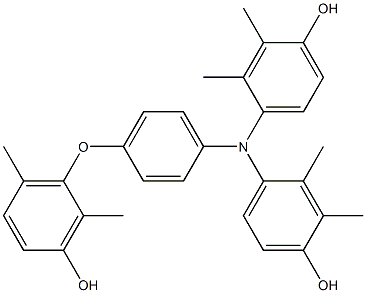 N,N-Bis(4-hydroxy-2,3-dimethylphenyl)-4-(3-hydroxy-2,6-dimethylphenoxy)benzenamine 结构式