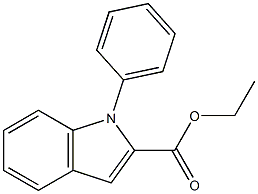 1-Phenyl-1H-indole-2-carboxylic acid ethyl ester 结构式