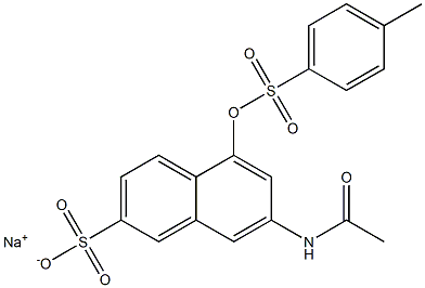 7-Acetylamino-5-tosyloxy-2-naphthalenesulfonic acid sodium salt 结构式