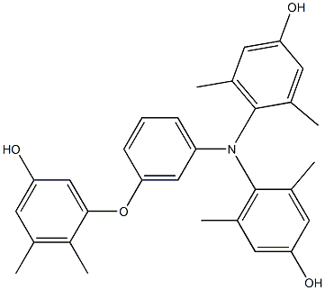 N,N-Bis(4-hydroxy-2,6-dimethylphenyl)-3-(5-hydroxy-2,3-dimethylphenoxy)benzenamine 结构式