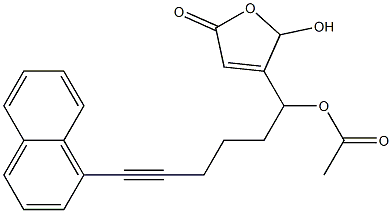 Acetic acid 1-[(2,5-dihydro-2-hydroxy-5-oxofuran)-3-yl]-6-(1-naphtyl)-5-hexynyl ester 结构式