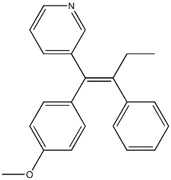 (E)-1-(4-Methoxyphenyl)-2-phenyl-1-(3-pyridinyl)-1-butene 结构式