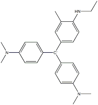 Bis[4-(dimethylamino)phenyl][4-(ethylamino)-3-methylphenyl]methylium 结构式