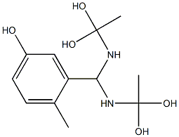 3-[Bis[(1,1-dihydroxyethyl)amino]methyl]-4-methylphenol 结构式