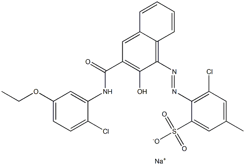 3-Chloro-5-methyl-2-[[3-[[(2-chloro-5-ethoxyphenyl)amino]carbonyl]-2-hydroxy-1-naphtyl]azo]benzenesulfonic acid sodium salt 结构式