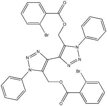 1,1'-Diphenyl-5,5'-bis[(2-bromobenzoyloxy)methyl]-4,4'-bi(1H-1,2,3-triazole) 结构式