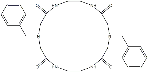 8,17-Dibenzyl-2,5,8,11,14,17-hexaazacyclooctadecane-1,6,10,15-tetrone 结构式