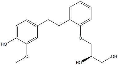 (2R)-3-[2-(4-Hydroxy-3-methoxyphenethyl)phenoxy]-1,2-propanediol 结构式