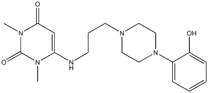 1,3-Dimethyl-6-[3-[4-(2-hydroxyphenyl)piperazine-1-yl]propylamino]uracil 结构式