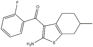 2-Amino-3-(2-fluorobenzoyl)-6-methyl-4,5,6,7-tetrahydrobenzo[b]thiophene 结构式