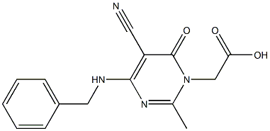 2-Methyl-4-benzylamino-5-cyano-6-oxopyrimidine-1(6H)-acetic acid 结构式