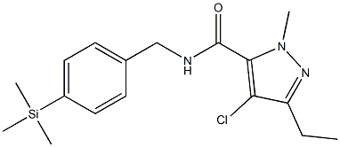 N-[4-(Trimethylsilyl)benzyl]-1-methyl-3-ethyl-4-chloro-1H-pyrazole-5-carboxamide 结构式