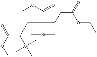 4-Methoxycarbonyl-2,4-bis(trimethylsilyl)heptanedioic acid 1-methyl 7-ethyl ester 结构式