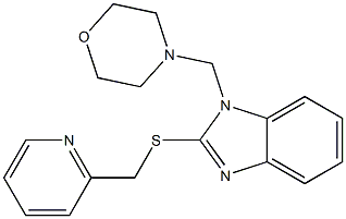 1-Morpholinomethyl-2-[(2-pyridinyl)methylthio]-1H-benzimidazole 结构式