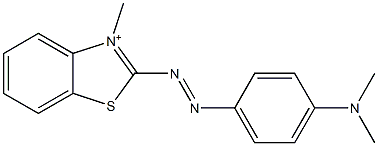 2-[[p-(Dimethylamino)phenyl]azo]-3-methylbenzothiazol-3-ium 结构式