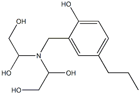 2-[Bis(1,2-dihydroxyethyl)aminomethyl]-4-propylphenol 结构式