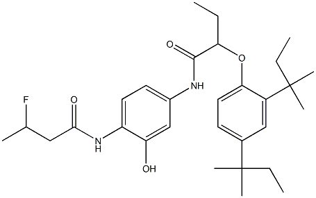 2-(3-Fluorobutyrylamino)-5-[2-(2,4-di-tert-amylphenoxy)butyrylamino]phenol 结构式